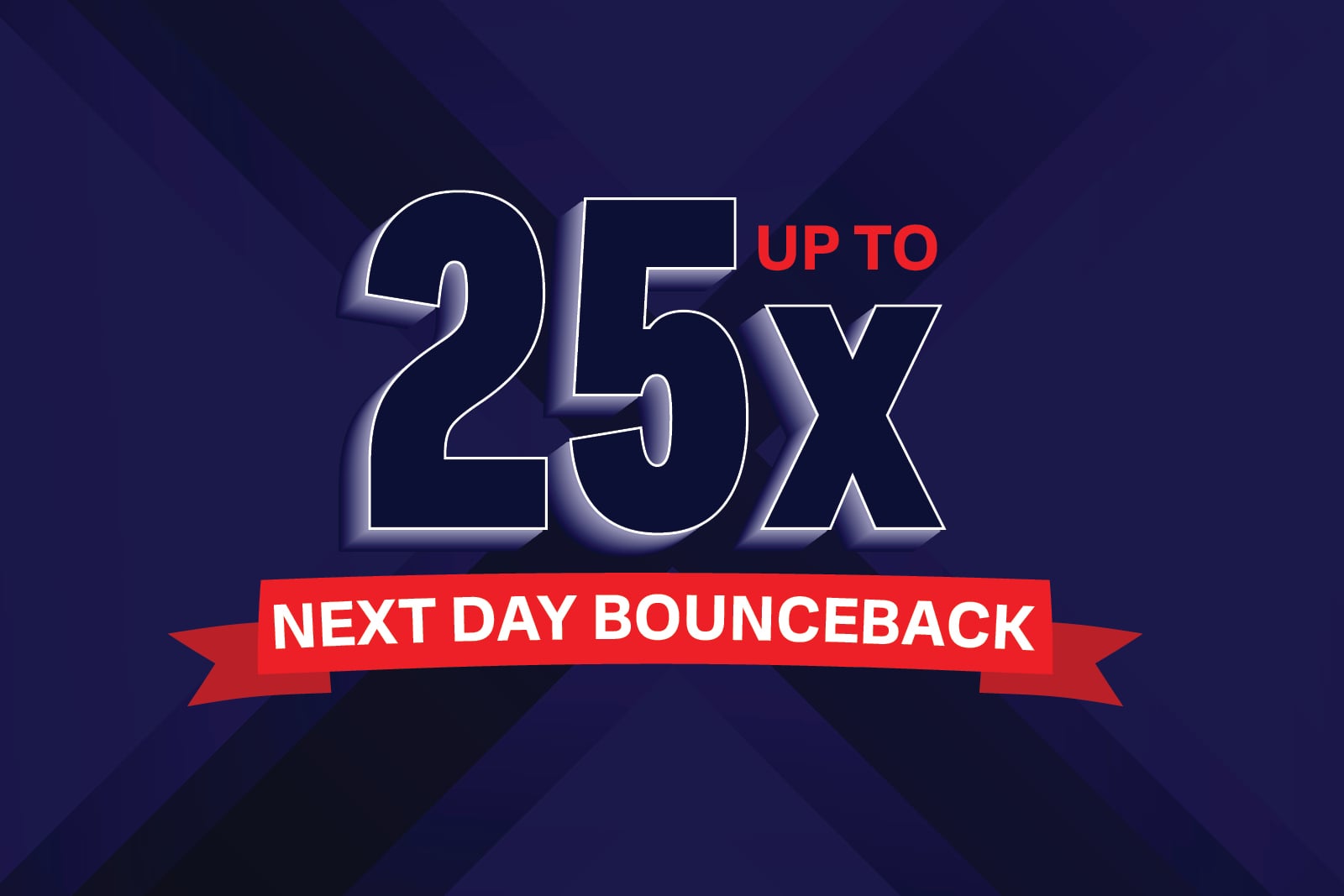 a blue background with white text and red ribbon