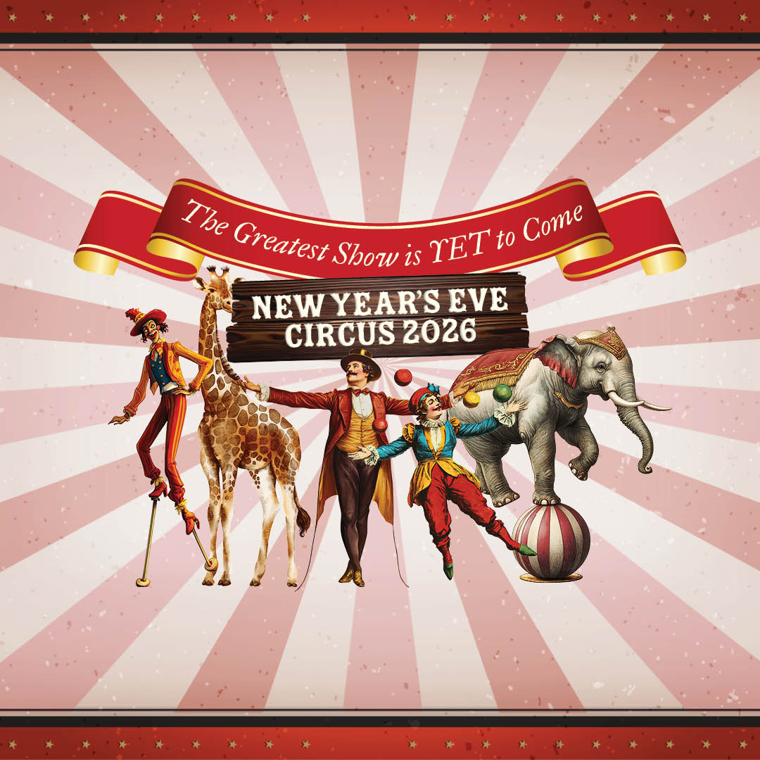 a circus poster with circus performers and elephants