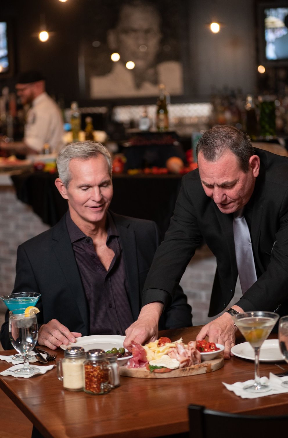 Man dining at Dover Italian Restaurant, Jerry Longos