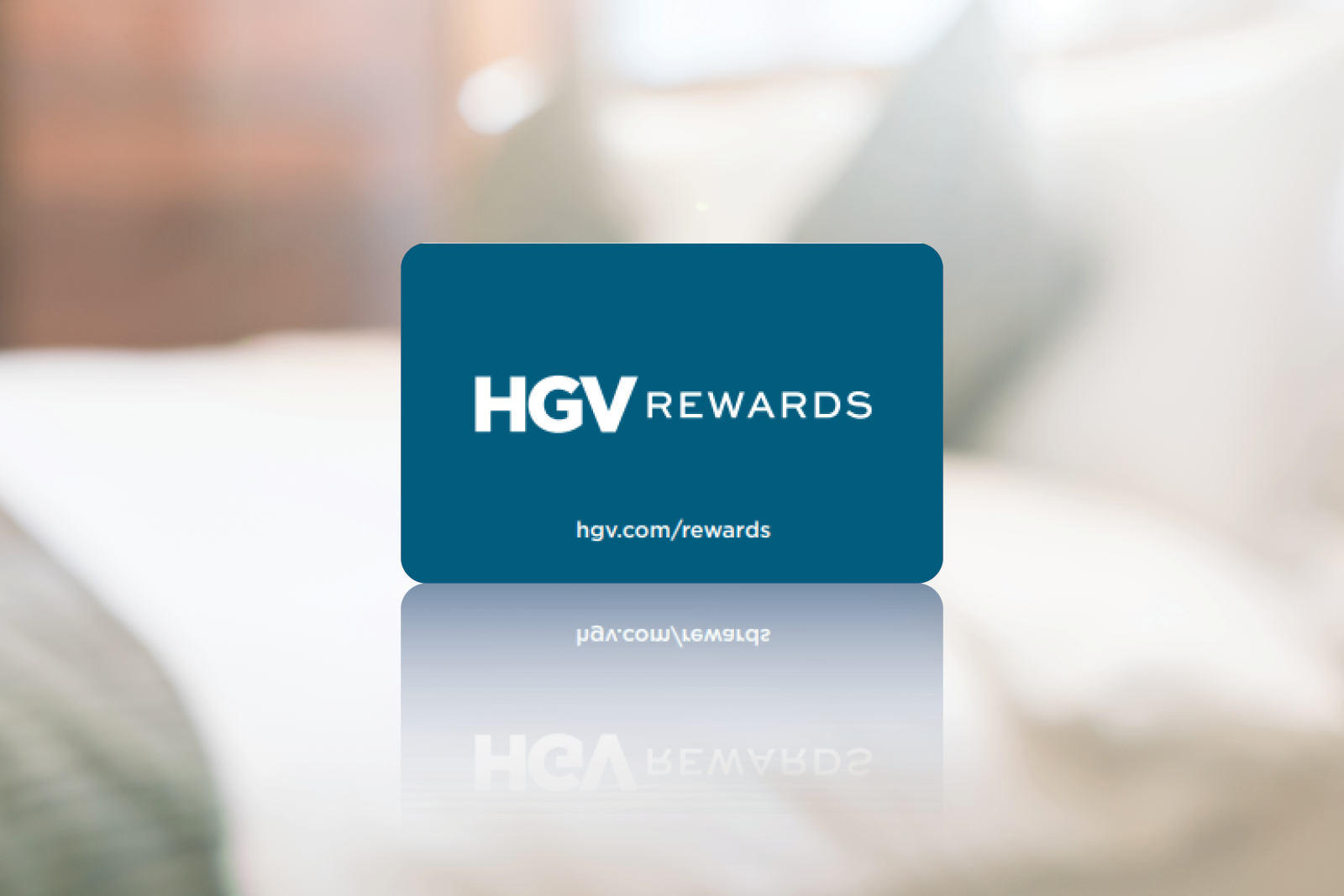 Blue HGV Rewards Card with white text on it
