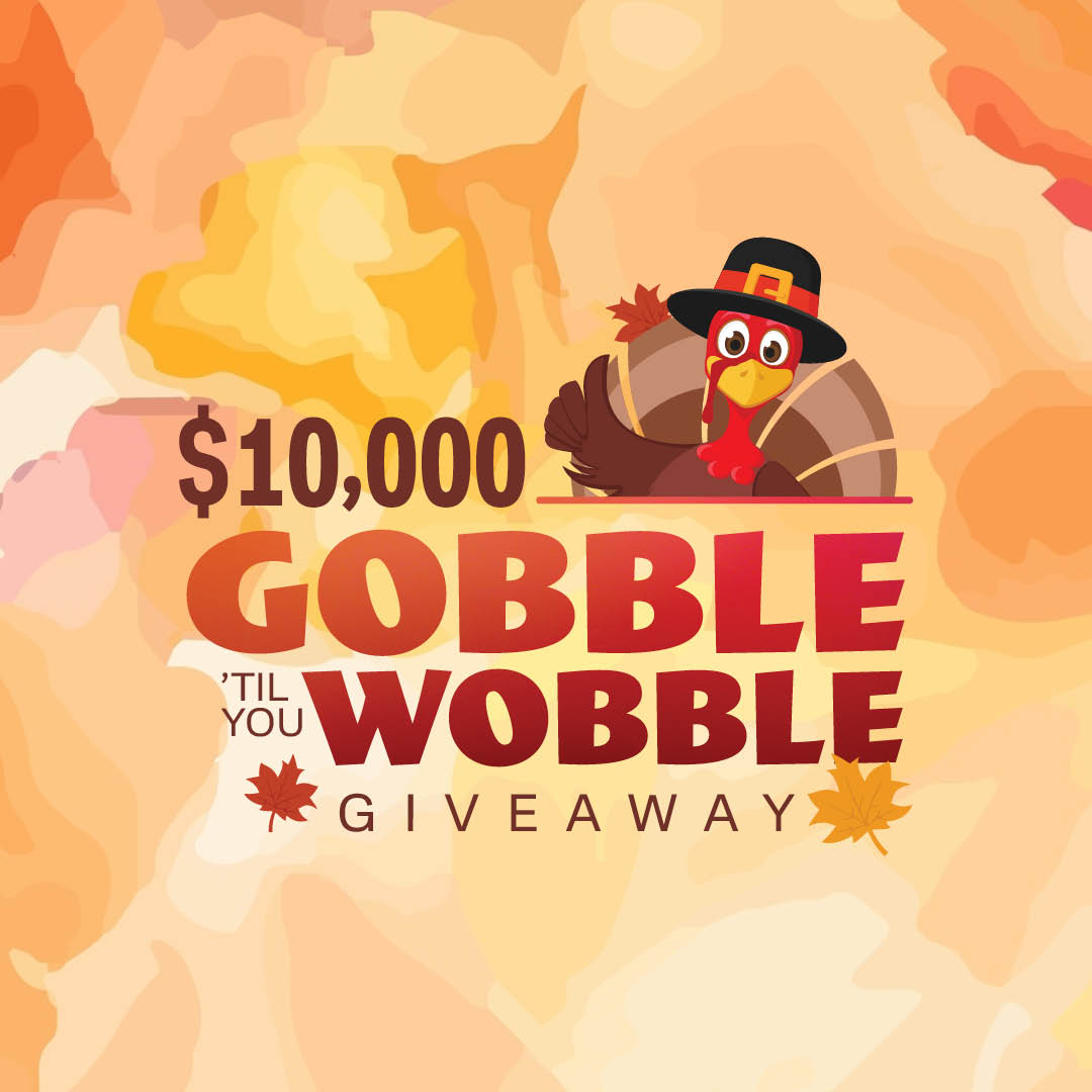 a thanksgiving day giveaway with a turkey and text