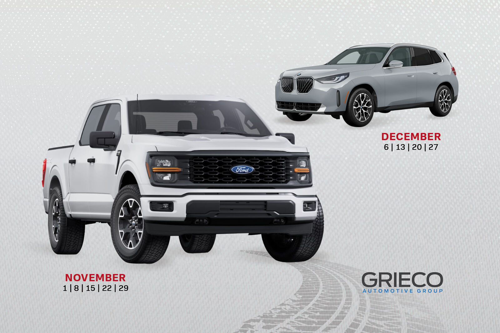 a white truck and a silver truck