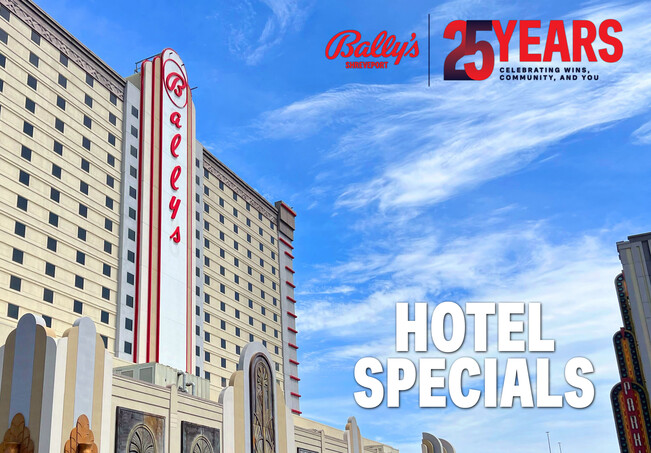 a large hotel with a blue sky