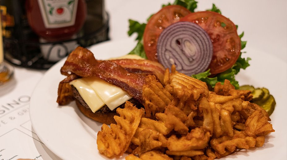 Burger at Casino Cafe Grille