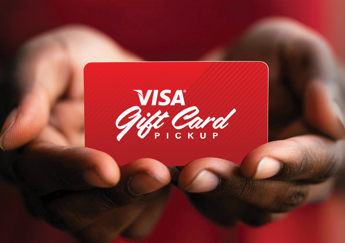 hands holding gift card