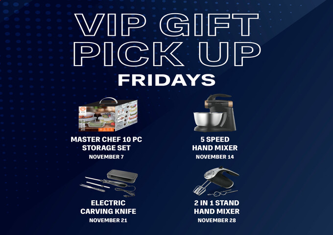 master chef storage set, 5 speed hand mixer, electric carving knife and 2 in 1 stand hand mixer.