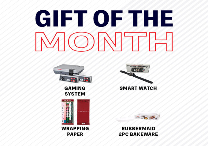 Gaming System, Smart Watch, Wrapping Paper and Rubbermaid Bakware